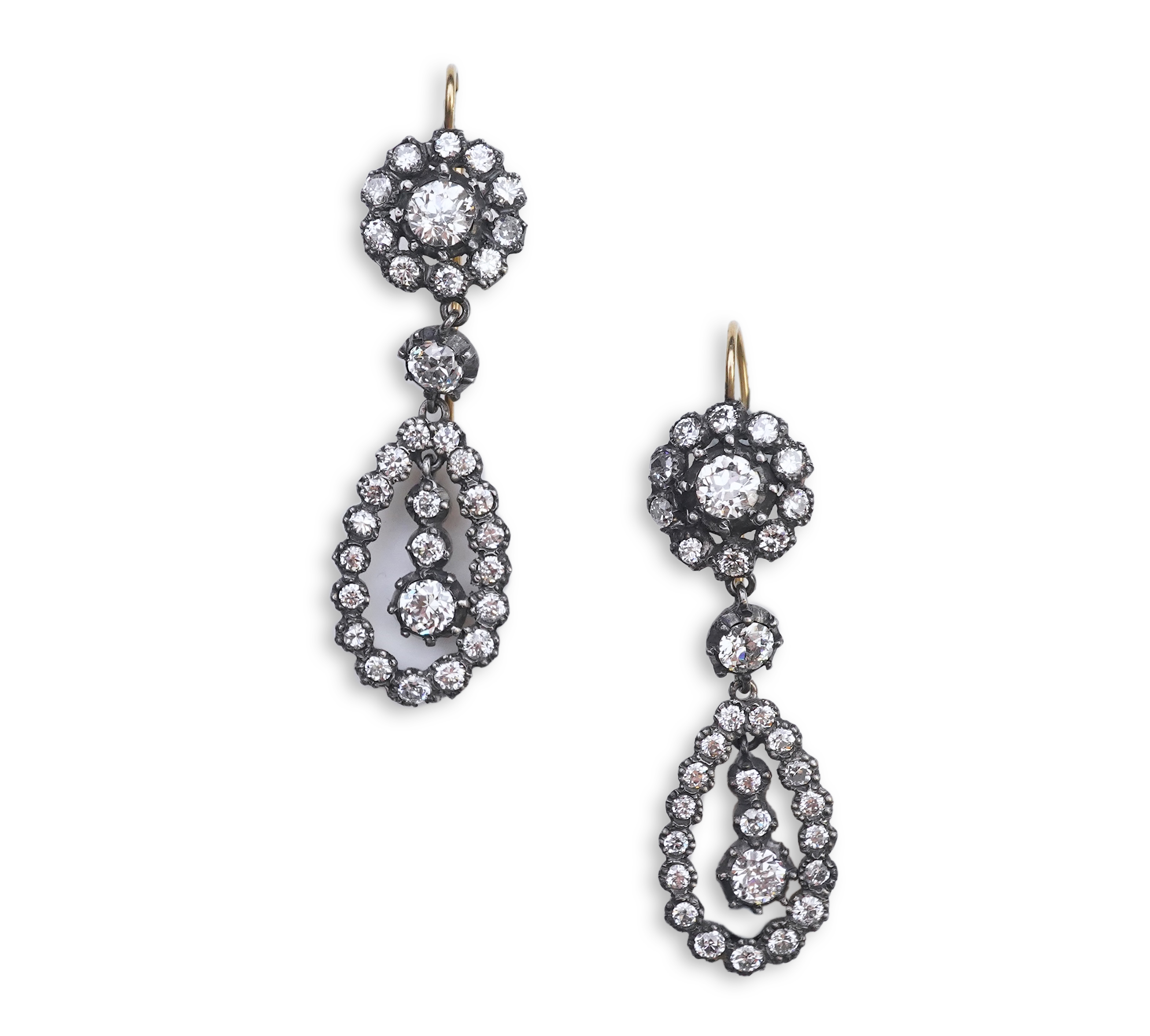 A pair of diamond earrings